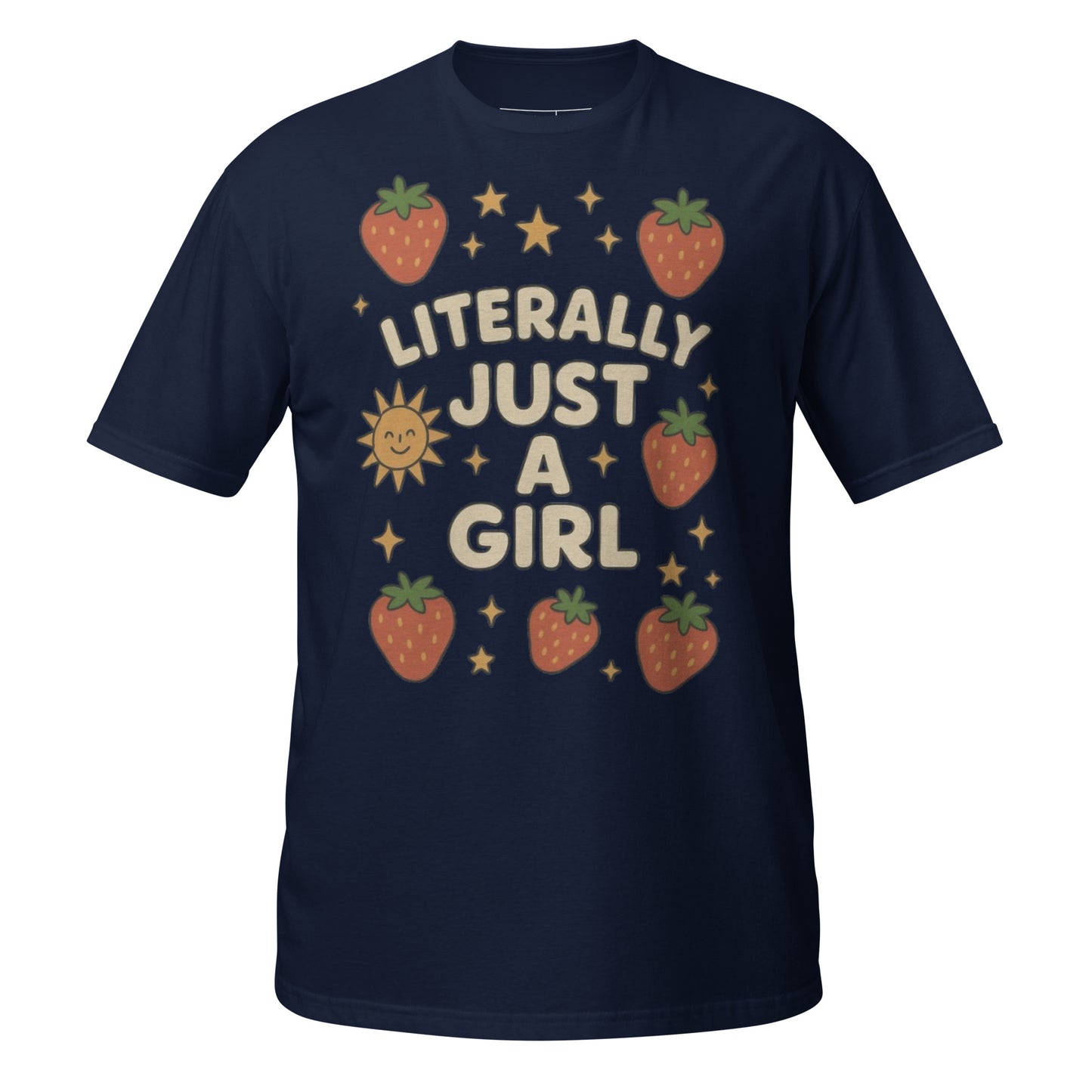 Just a Girl unisex tee navy front