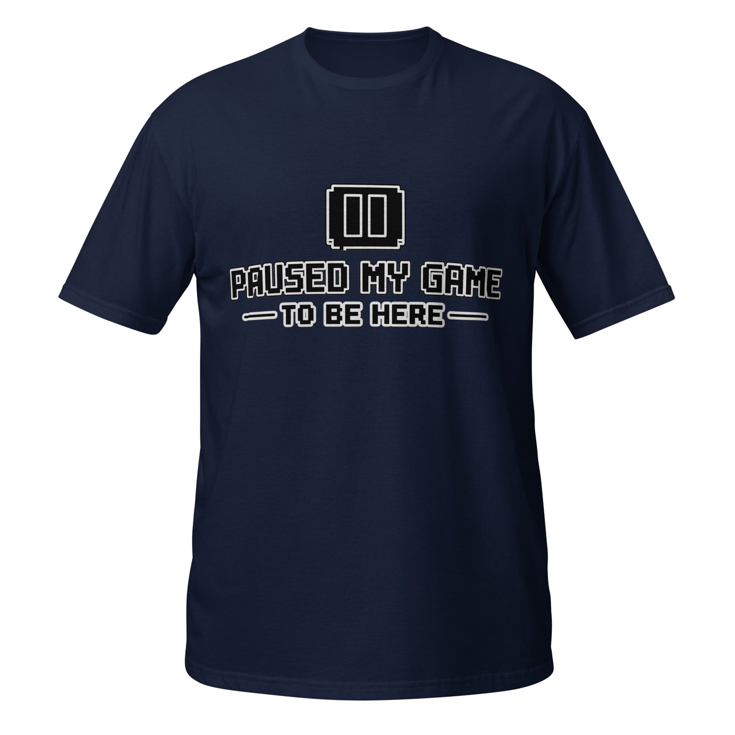Paused My Game gamer dad tee navy front