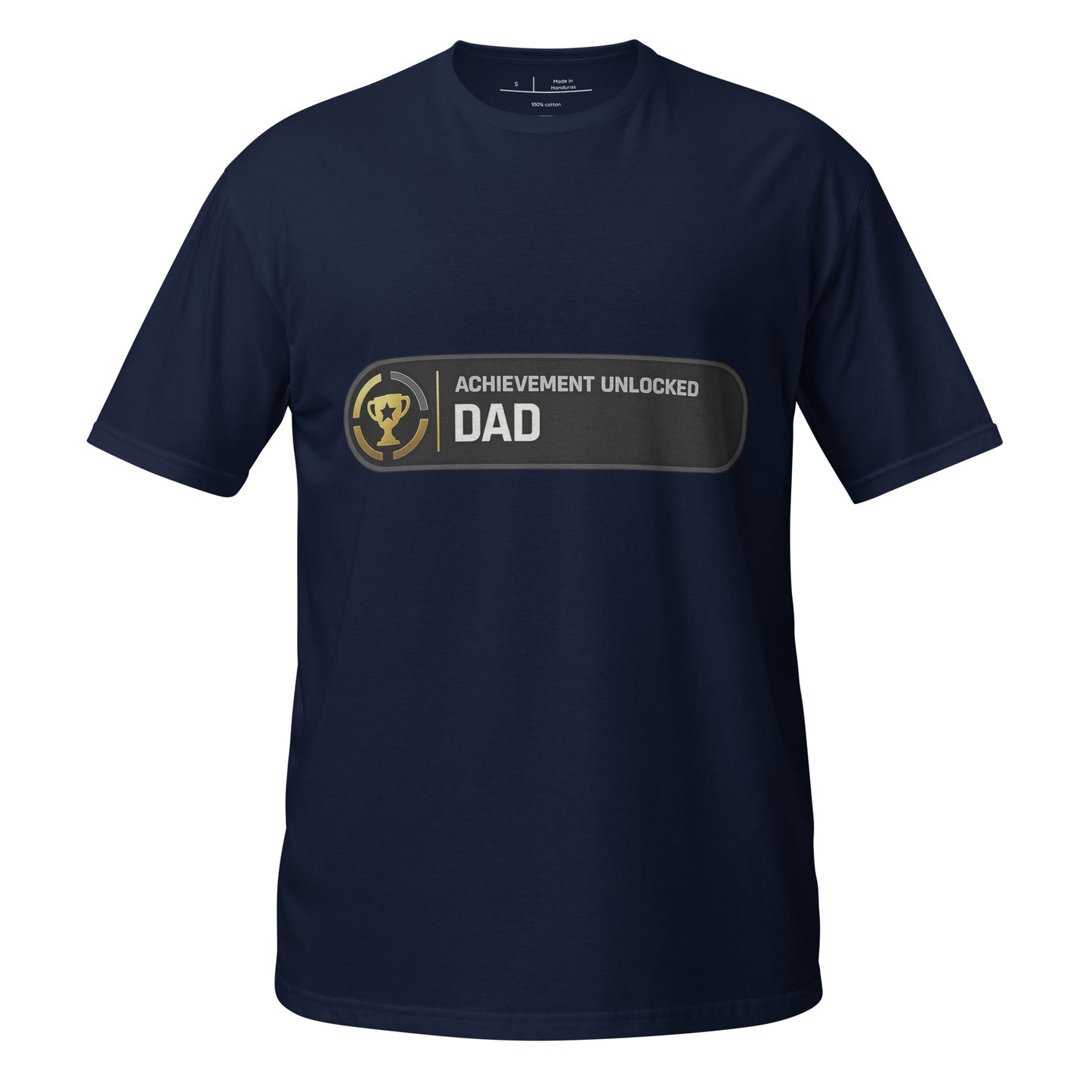 Achievement Unlocked Dad Xbox tee navy front