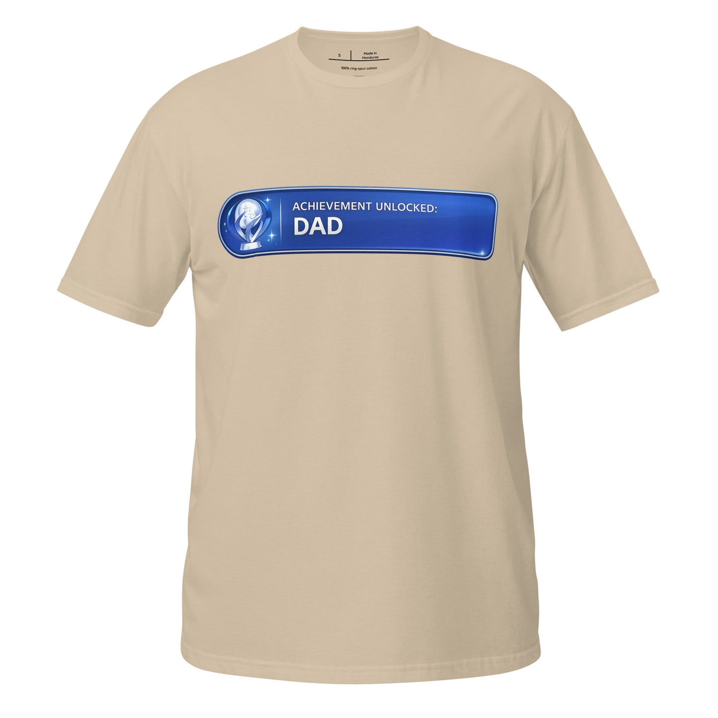 Achievement Unlocked Dad PlayStation tee sand front