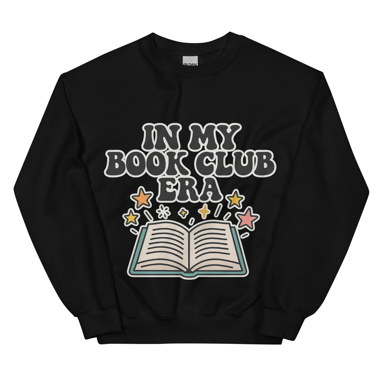 Book Club Era unisex crewneck black front