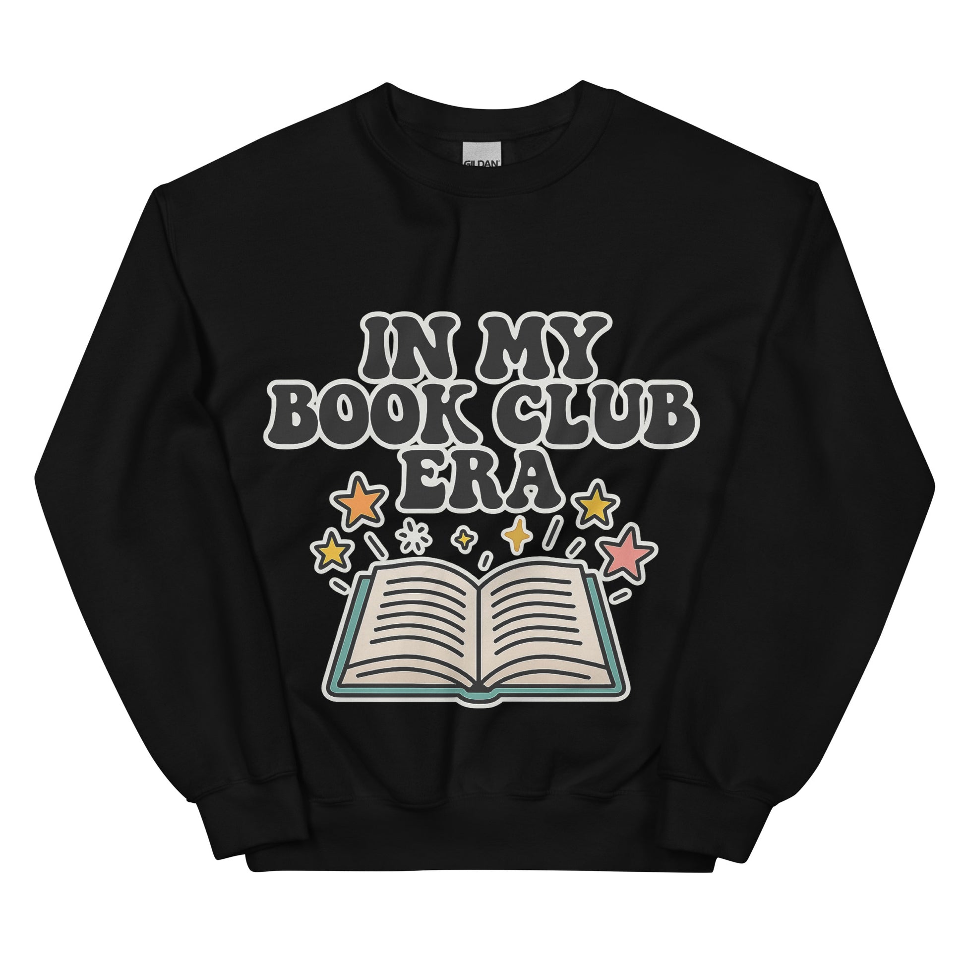 Book Club Era unisex crewneck black front