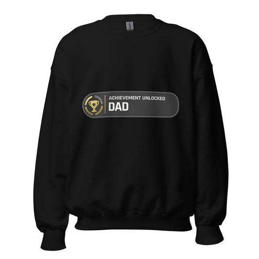 Achievement Unlocked Dad Xbox crewneck black front