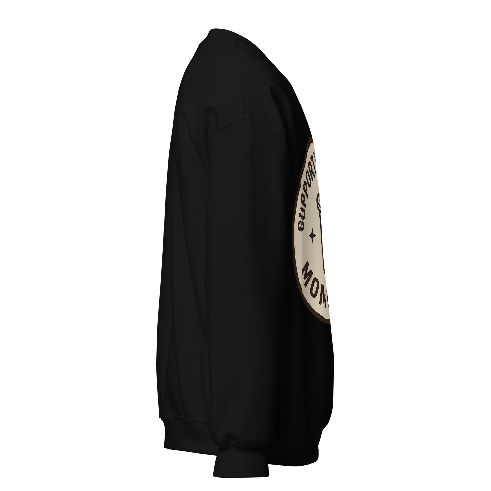 Mom Crew unisex crewneck black right