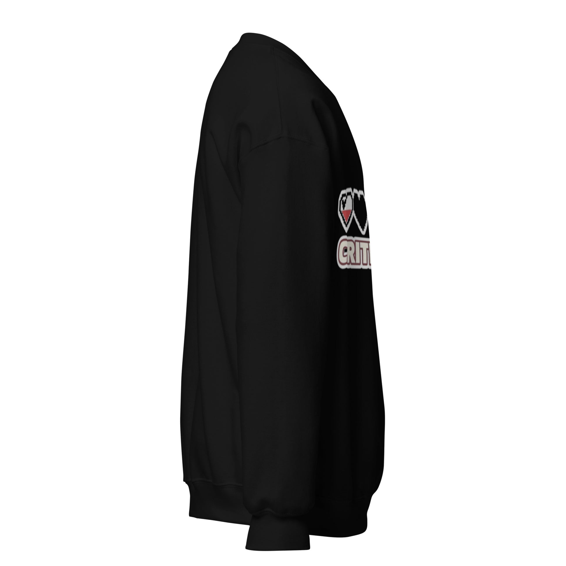 Crit Hit unisex crewneck black right