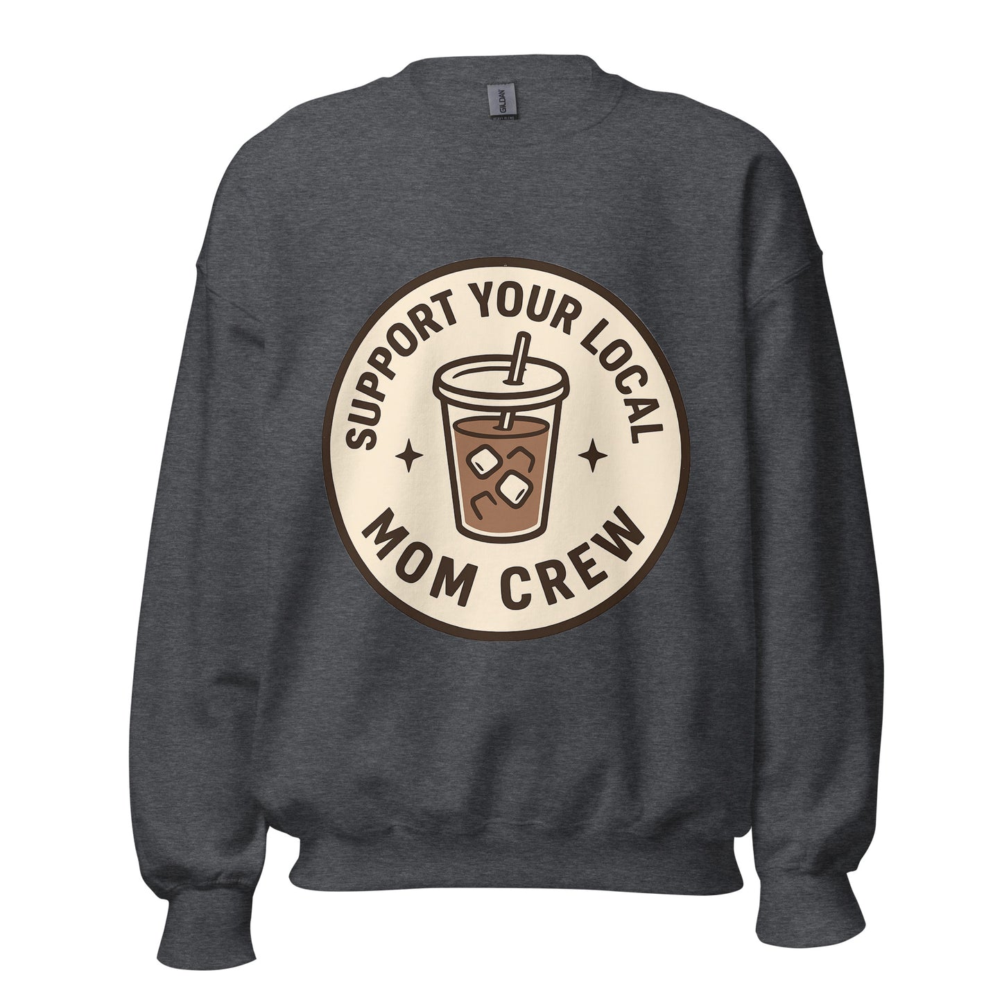 Mom Crew unisex crewneck dark heather front