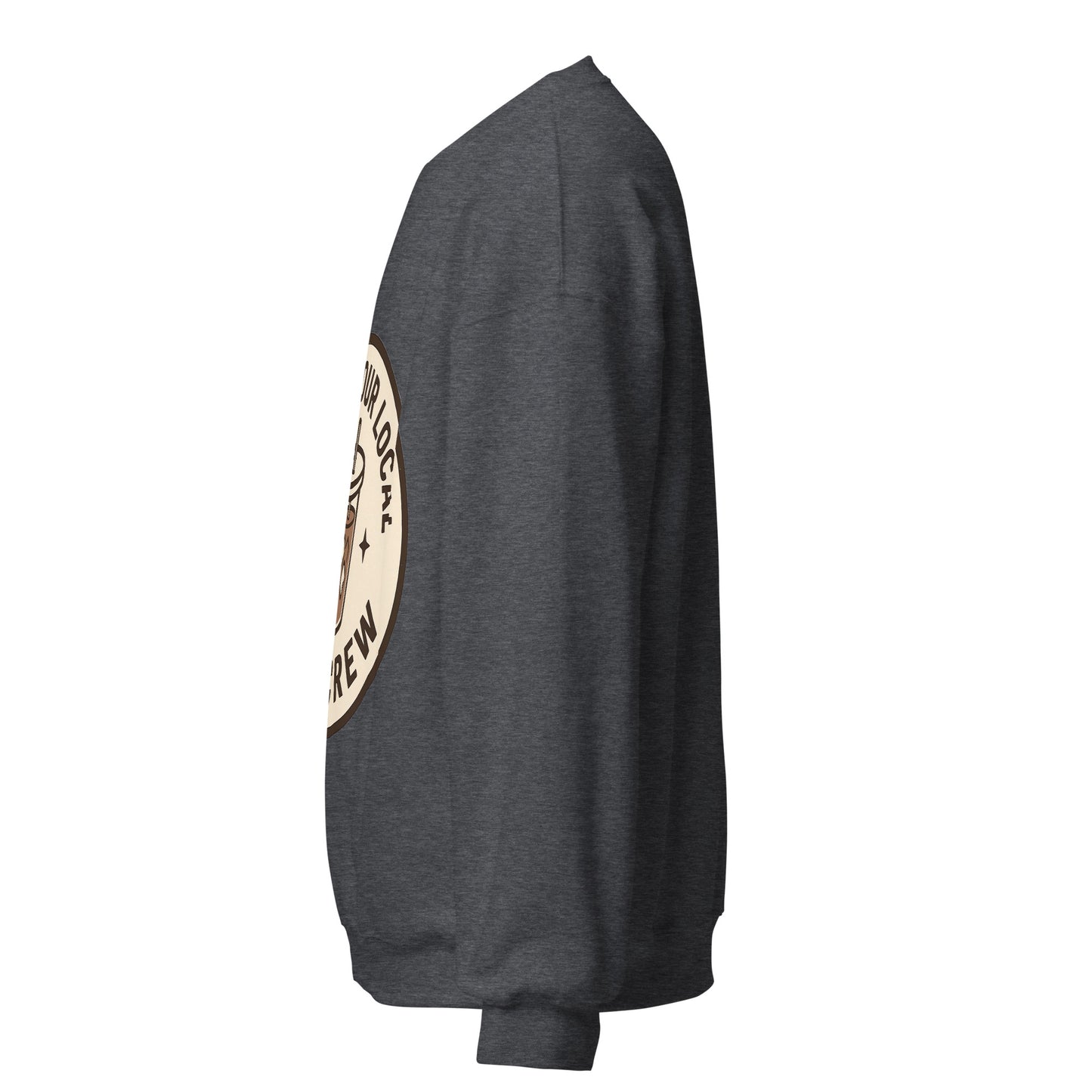 Mom Crew unisex crewneck dark heather left