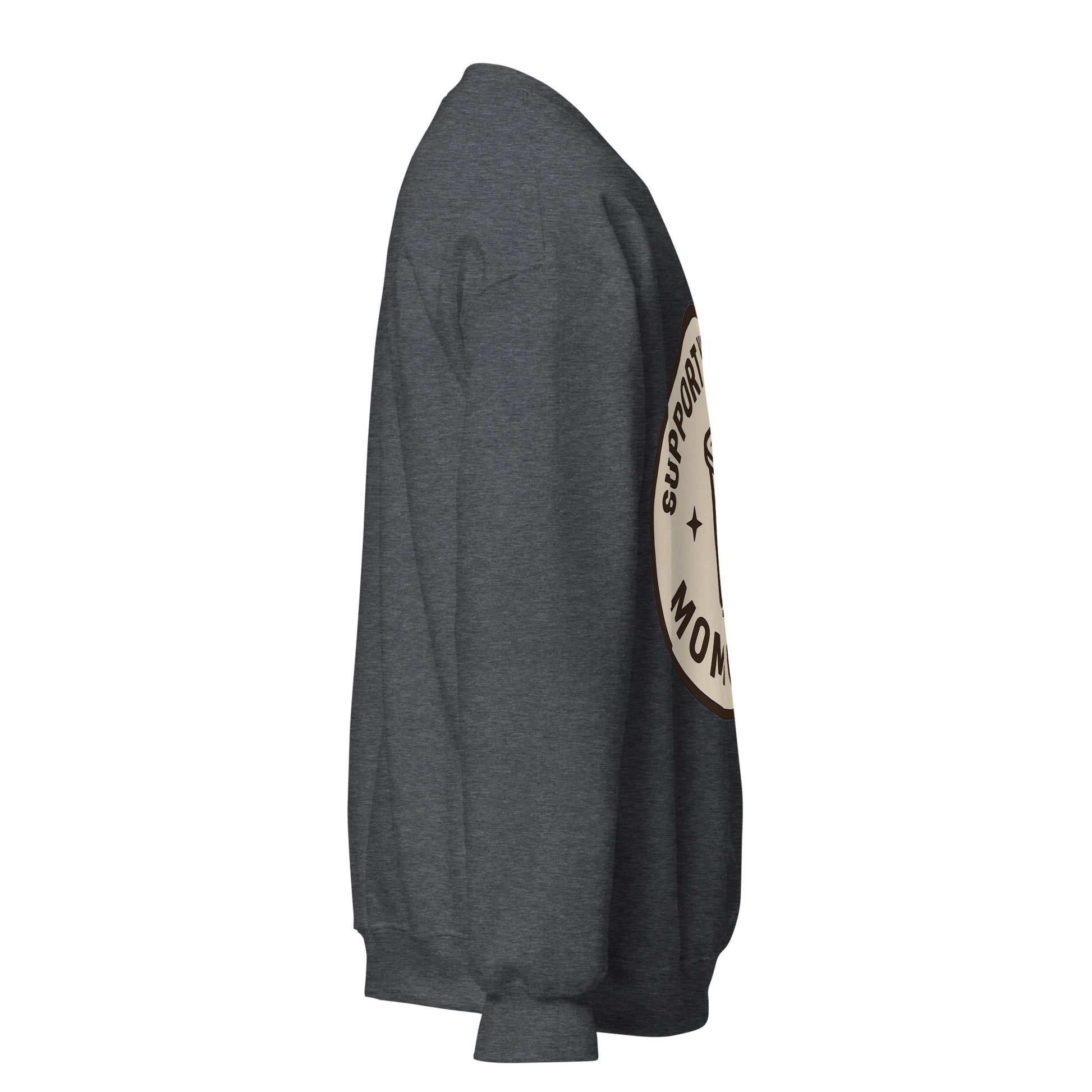 Mom Crew unisex crewneck dark heather right