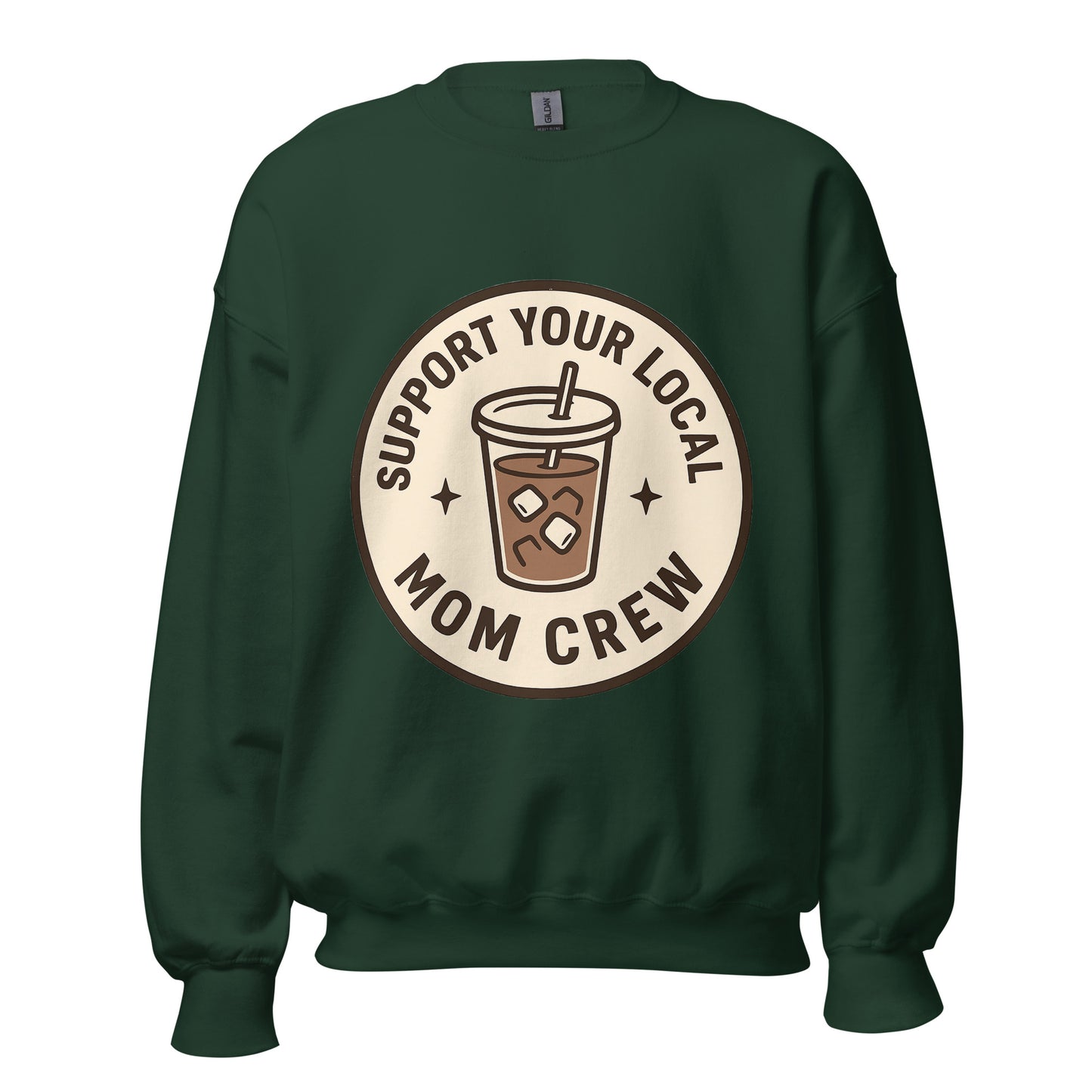 Mom Crew unisex crewneck forest green front
