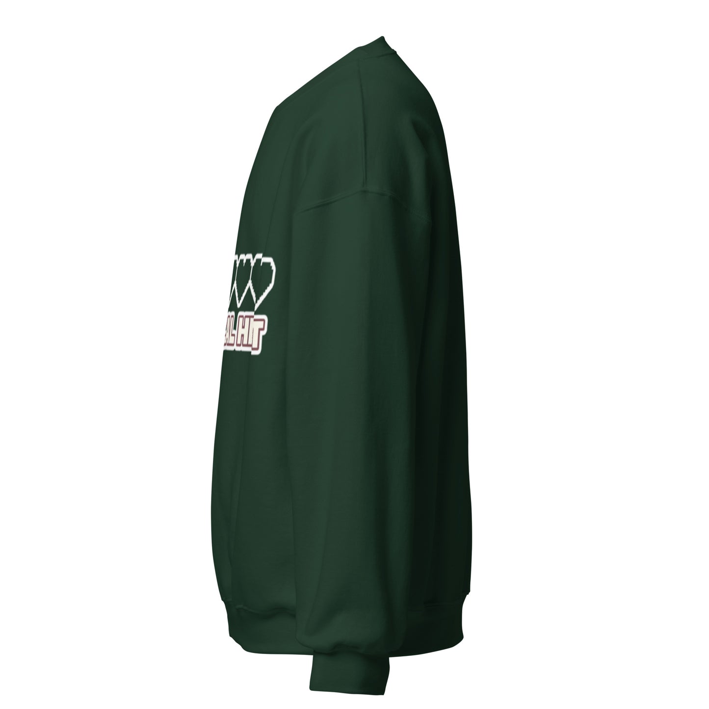 Crit Hit unisex crewneck forest green left