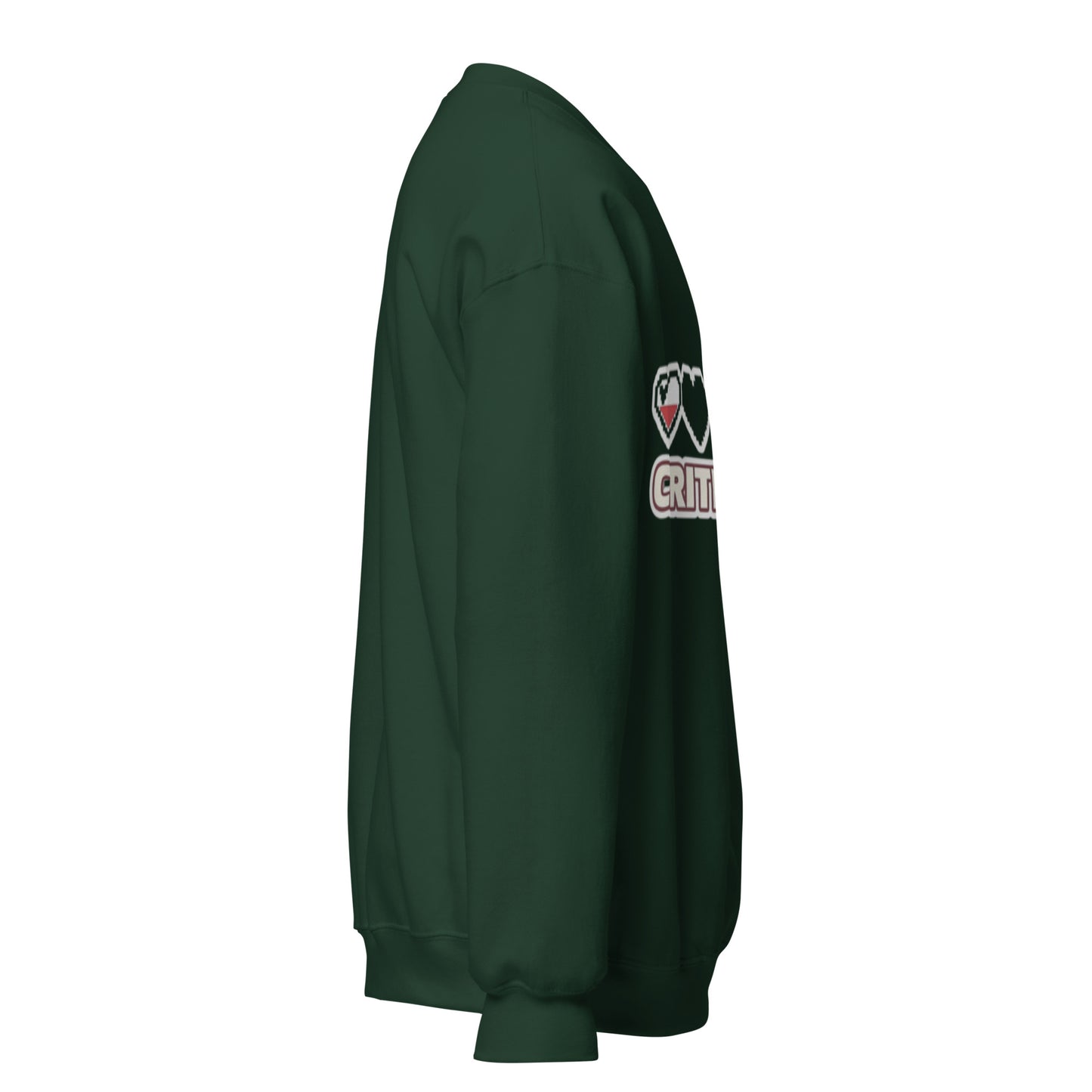 Crit Hit unisex crewneck forest green right