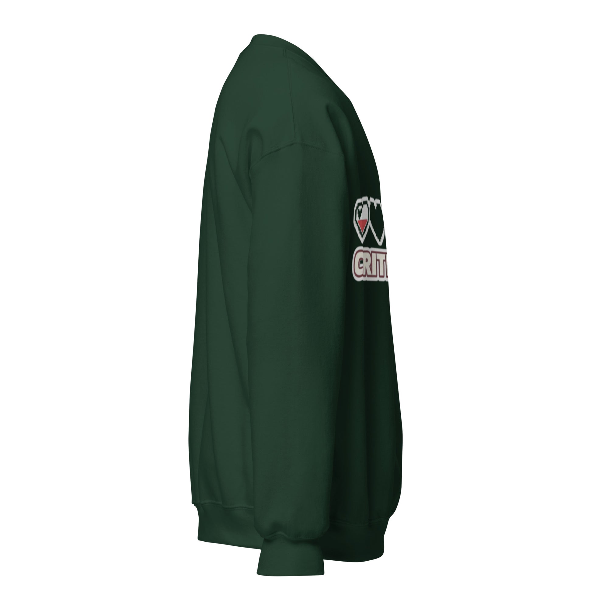 Crit Hit unisex crewneck forest green right