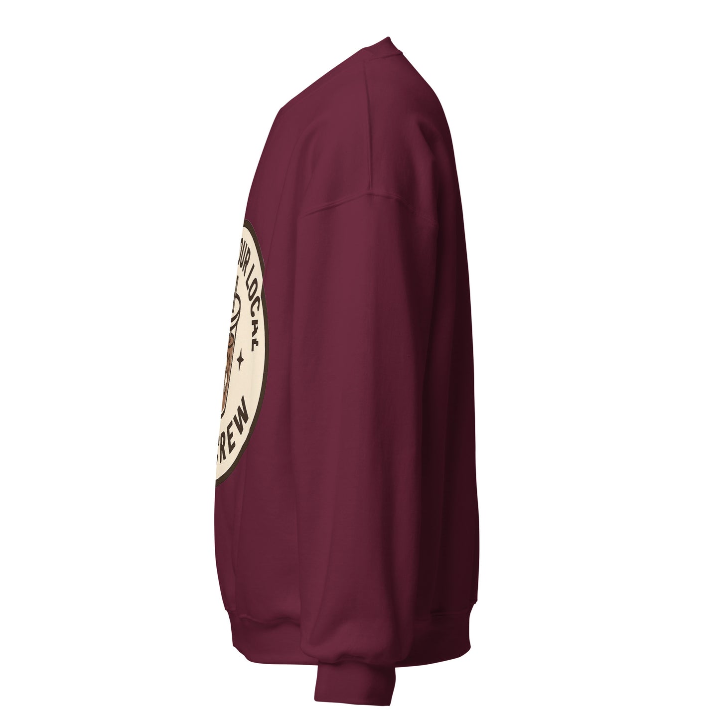 Mom Crew unisex crewneck maroon left