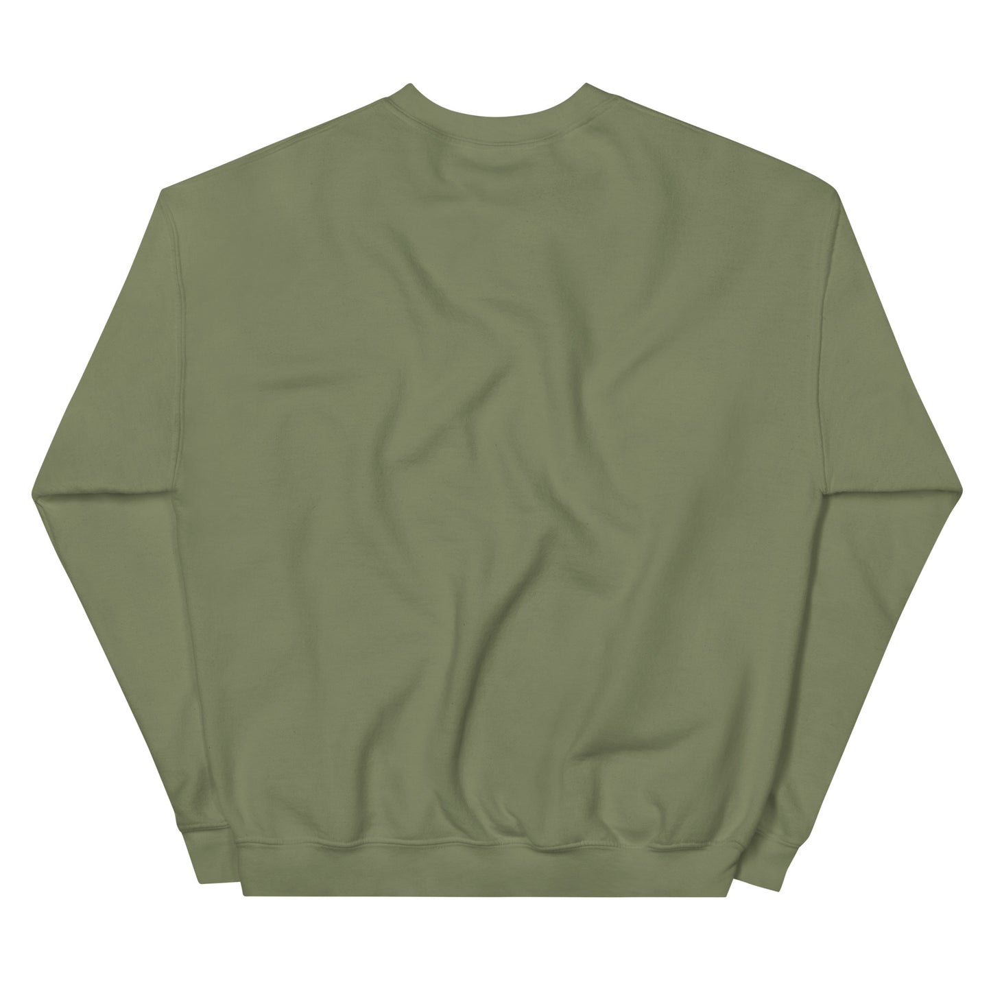Just a Girl unisex crewneck military green back