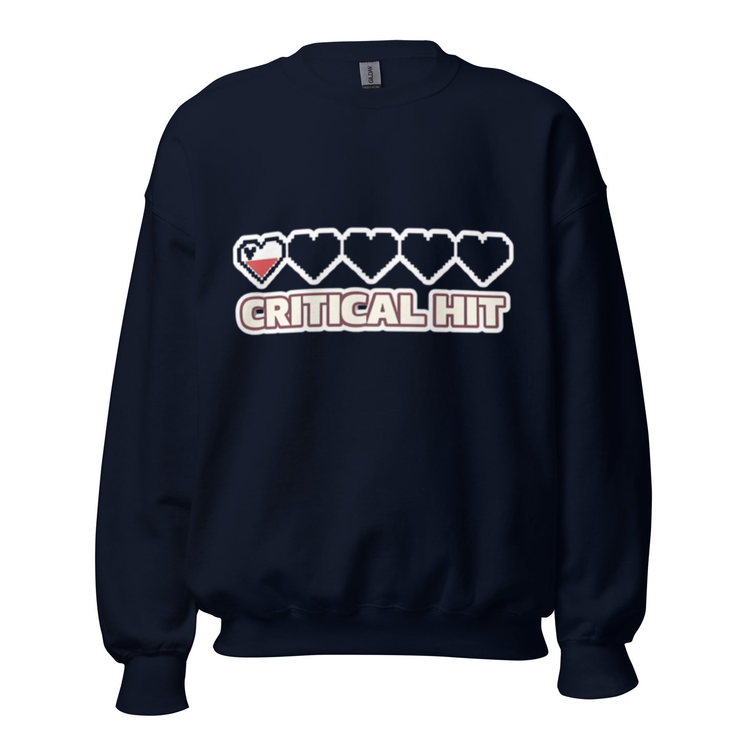 Crit Hit unisex crewneck navy front