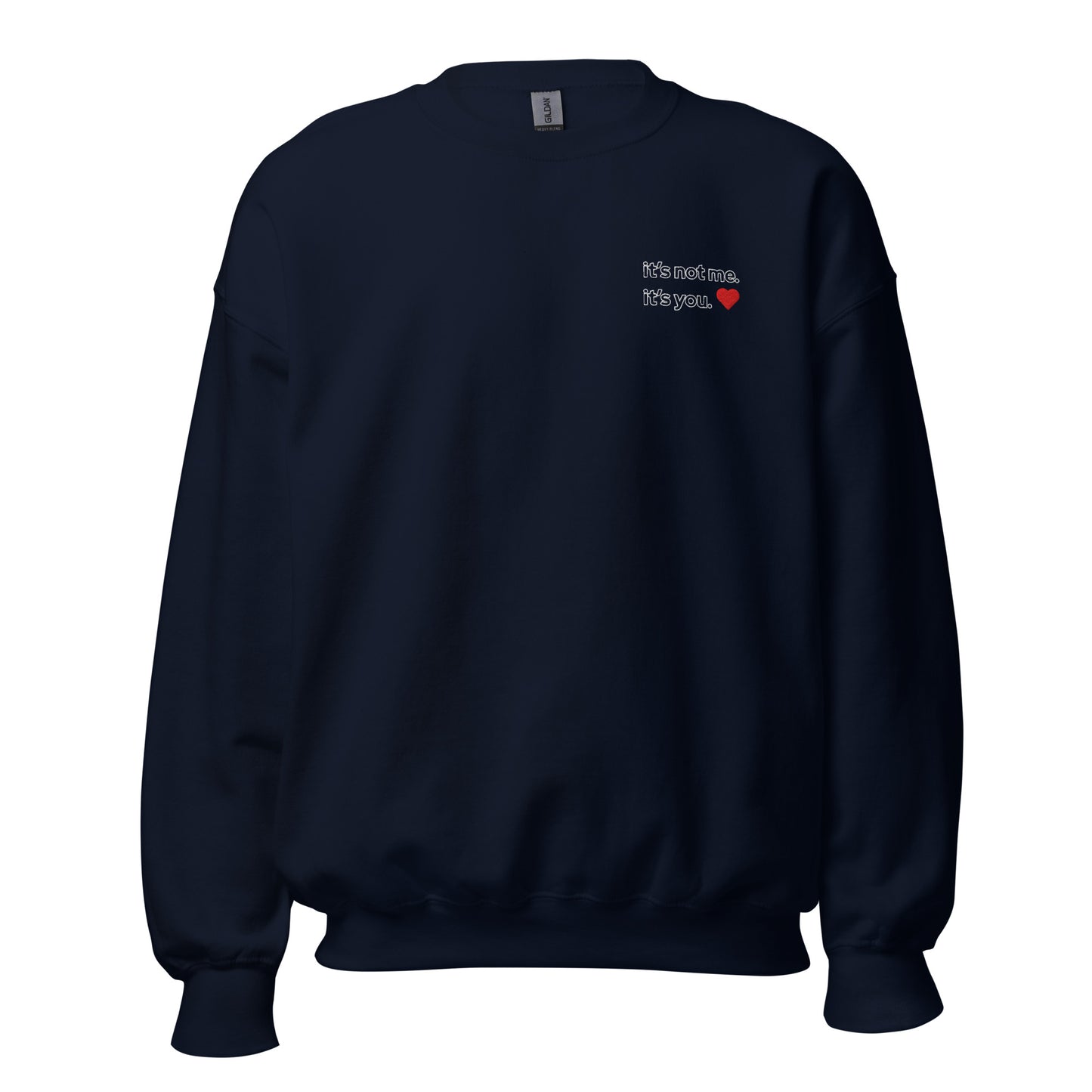 It's Not Me embroidered crewneck navy front