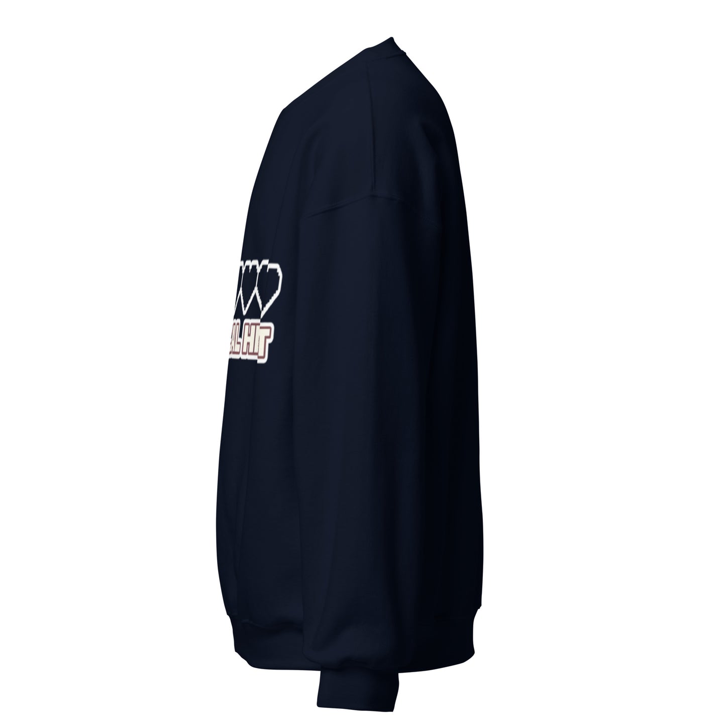 Crit Hit unisex crewneck navy left