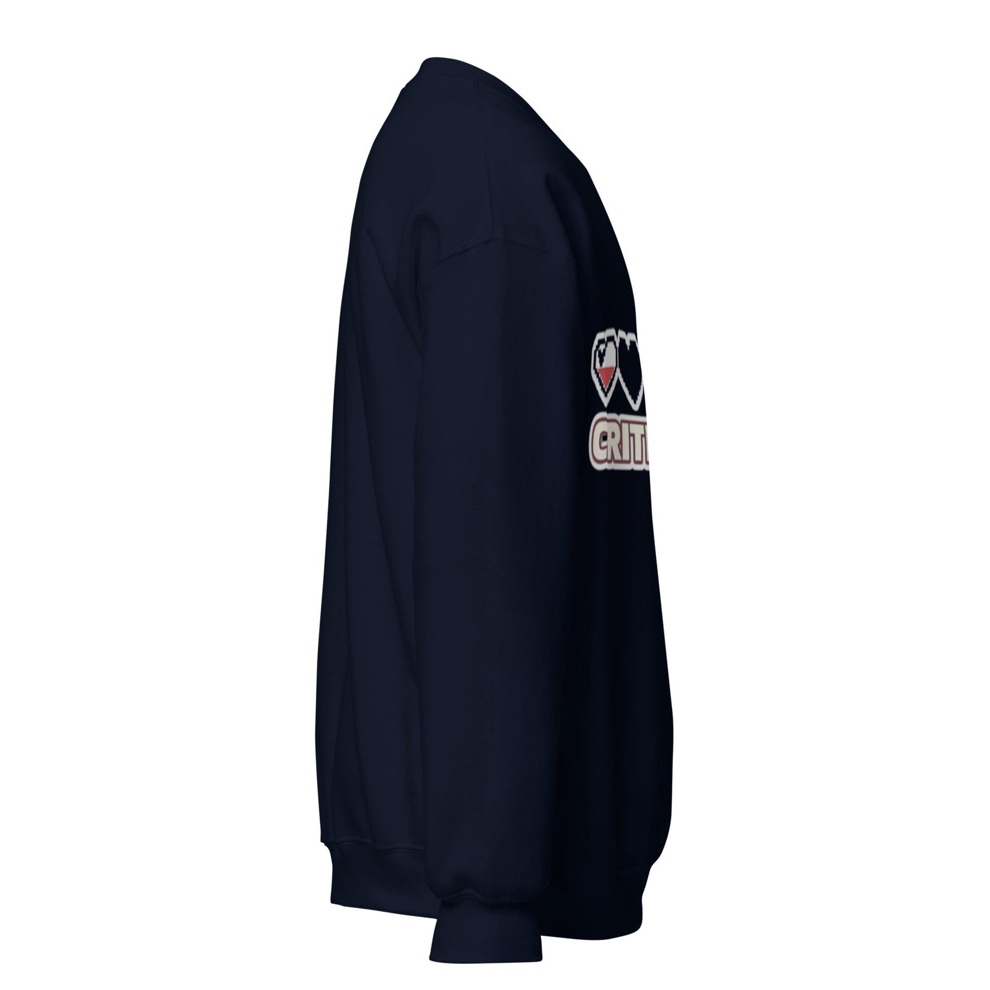 Crit Hit unisex crewneck navy right