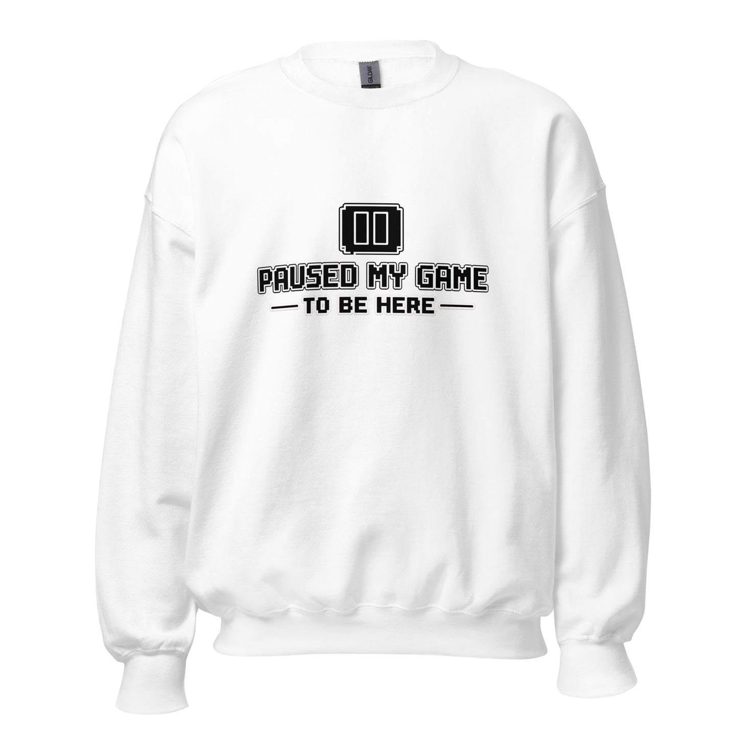 Paused My Game gamer dad crewneck white front