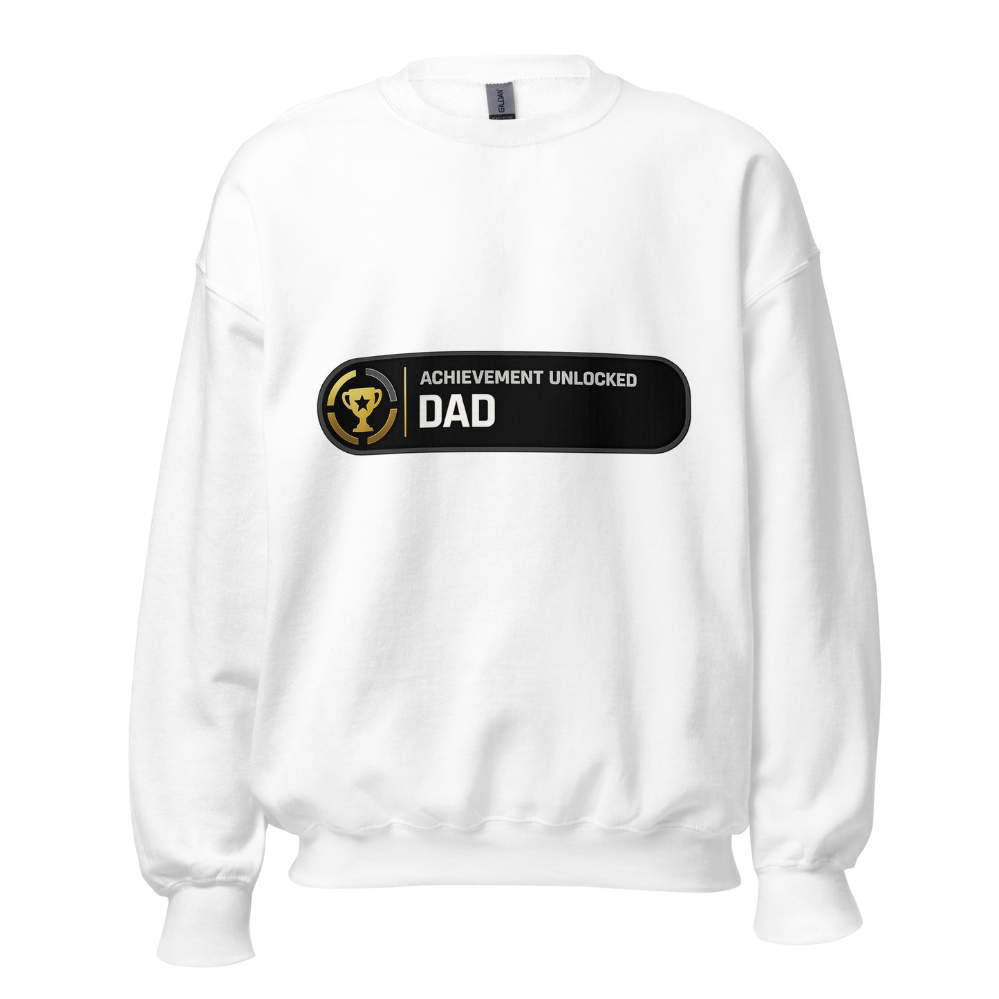 Achievement Unlocked Dad Xbox crewneck white front