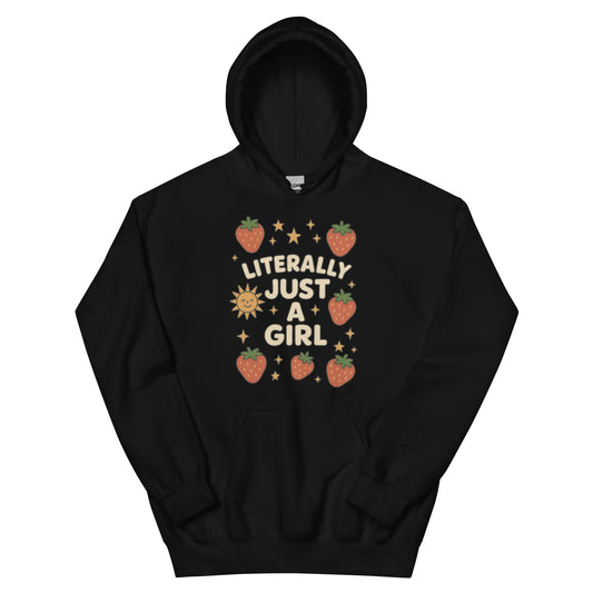Just a Girl unisex hoodie black front