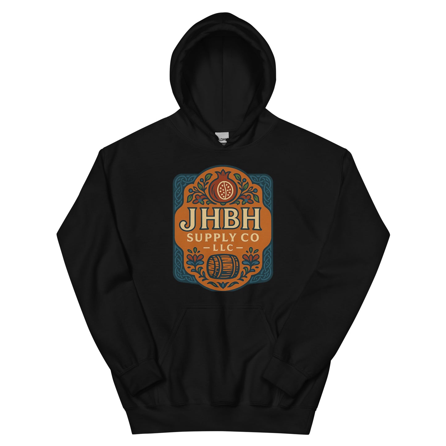 JHBH unisex hoodie black front