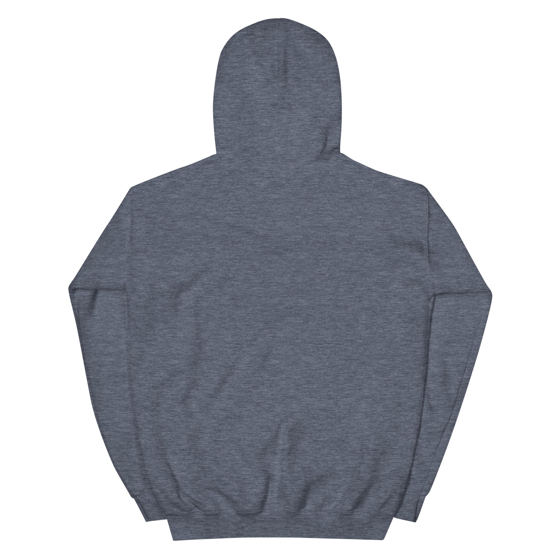 Just a Girl unisex hoodie heather sport dark navy back
