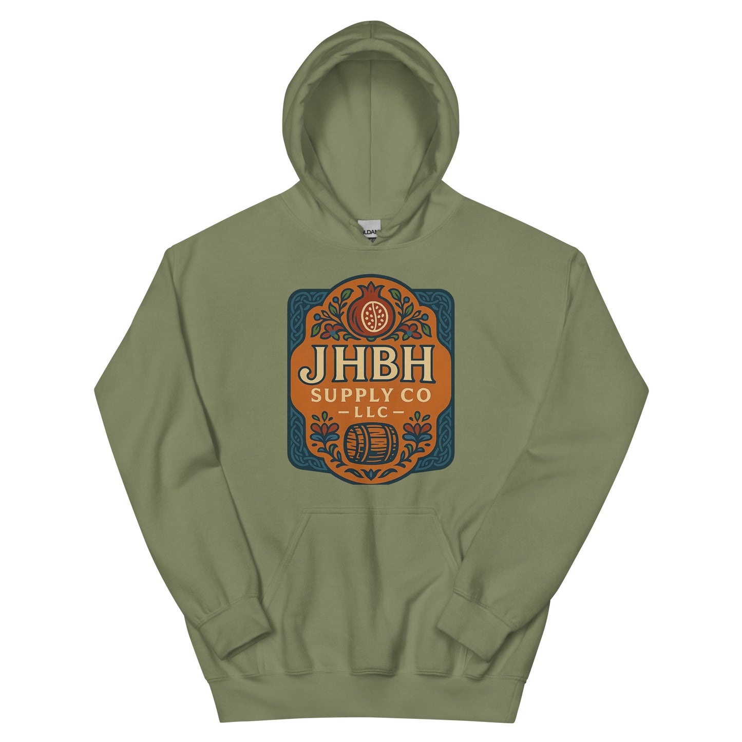 JHBH unisex hoodie military green front