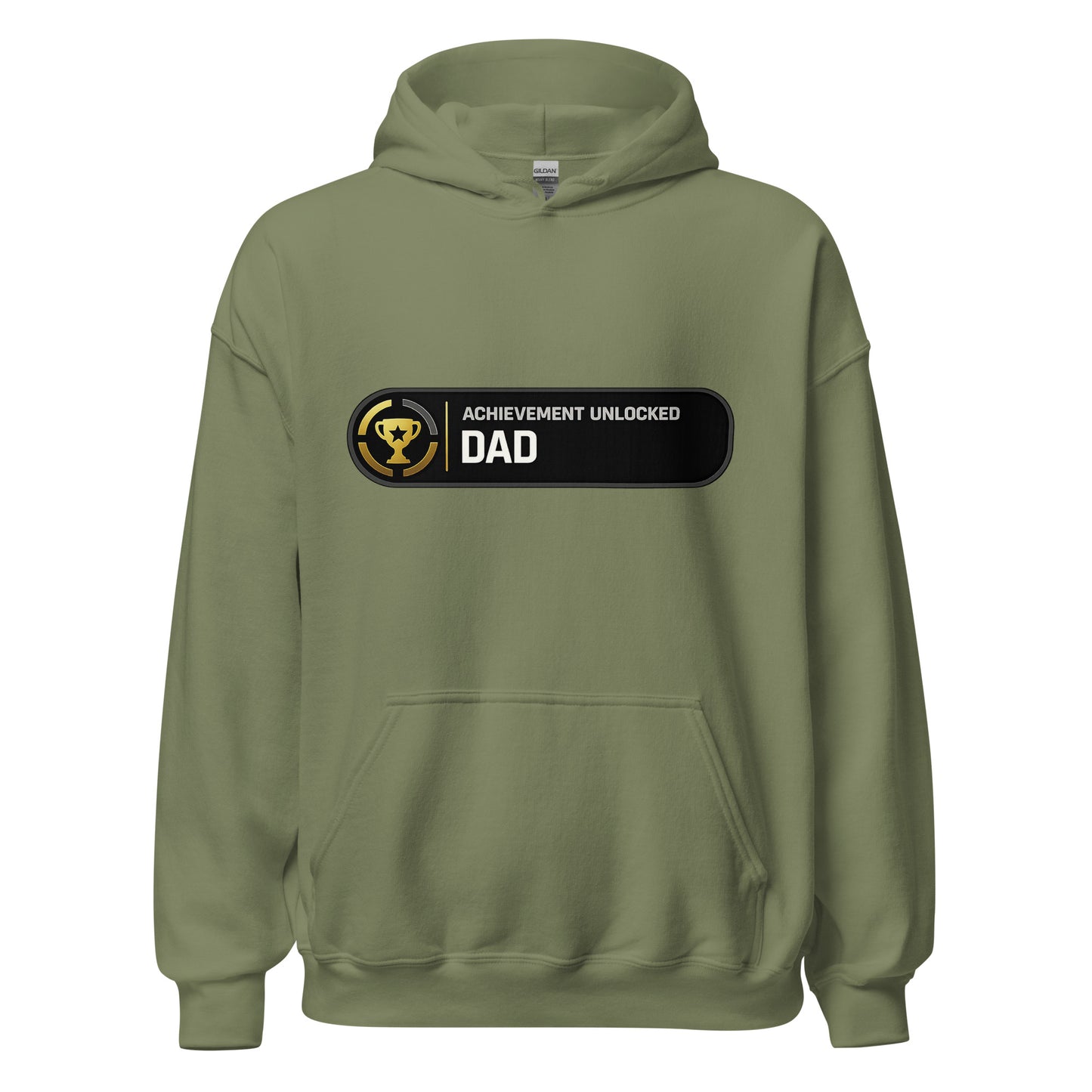 Achievement Unlocked Dad Xbox hoodie military green front