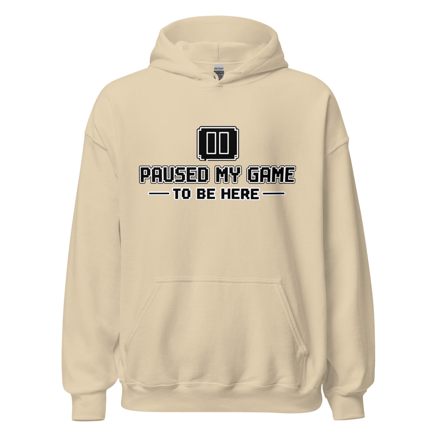 Paused My Game gamer dad hoodie sand front