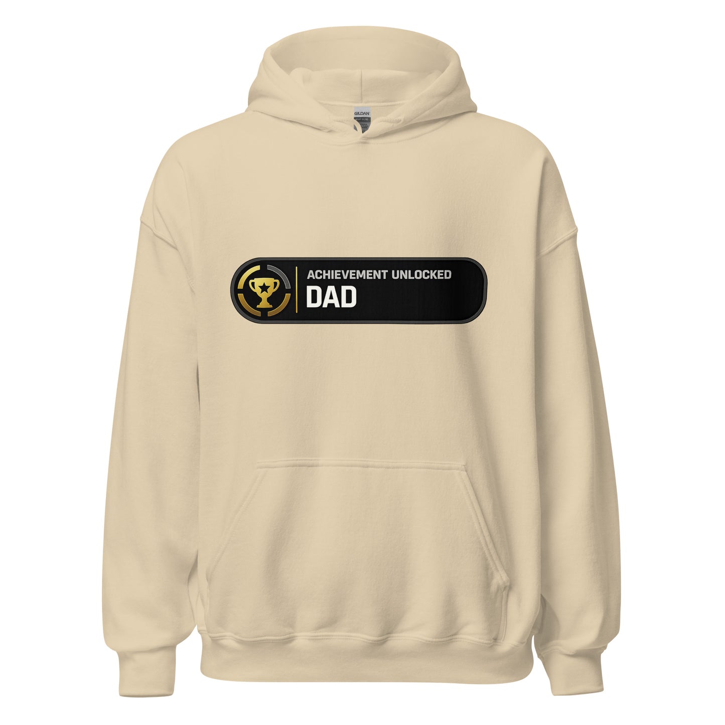 Achievement Unlocked Dad Xbox hoodie sand front