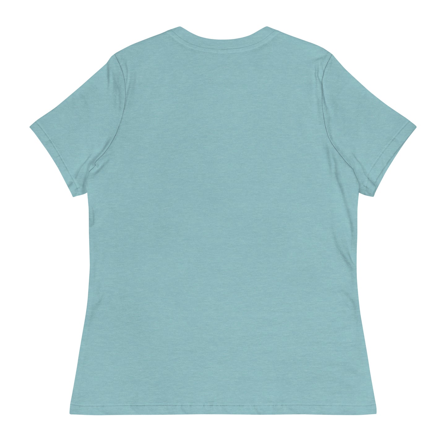 JHBH women's relaxed tee heather blue lagoon back