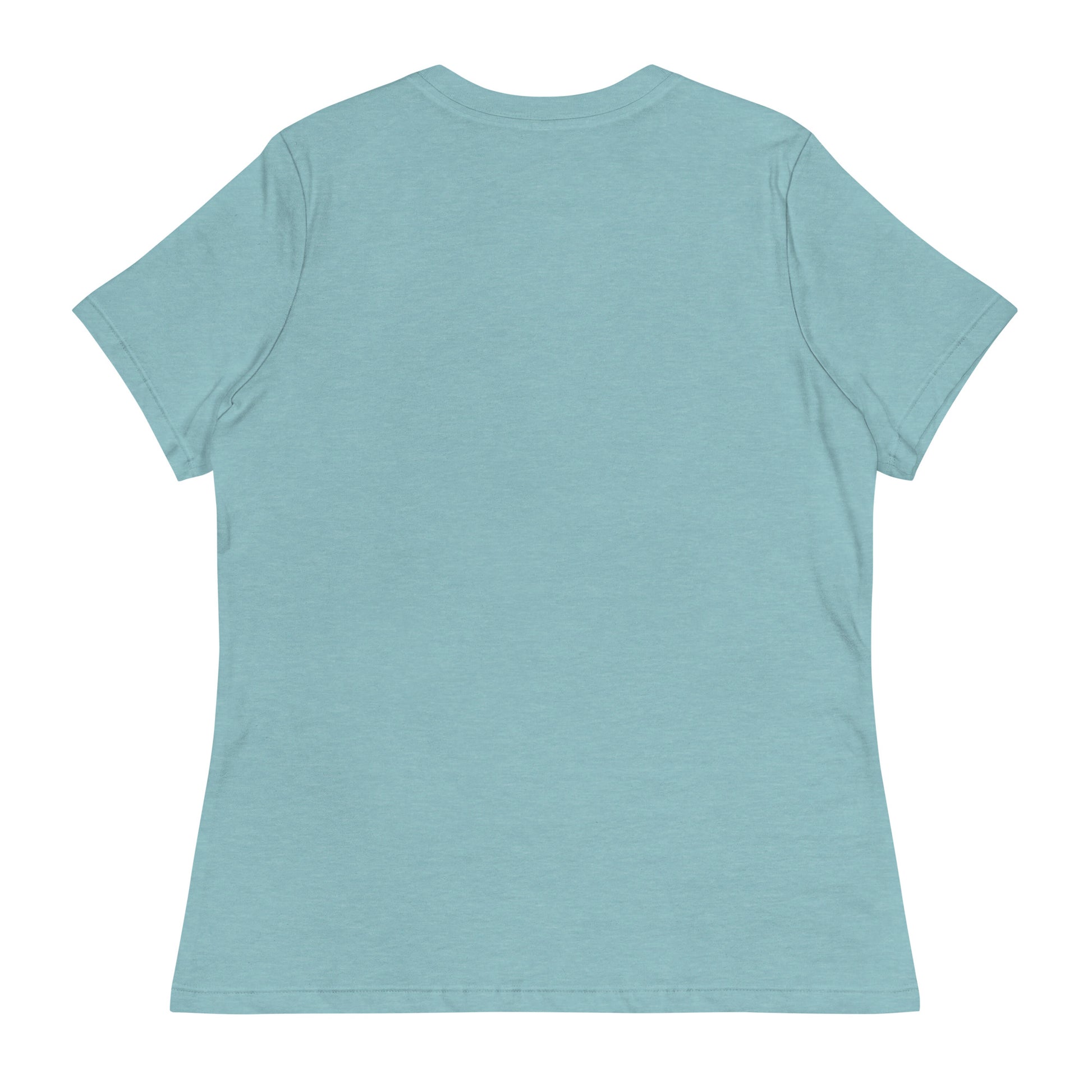 JHBH women's relaxed tee heather blue lagoon back