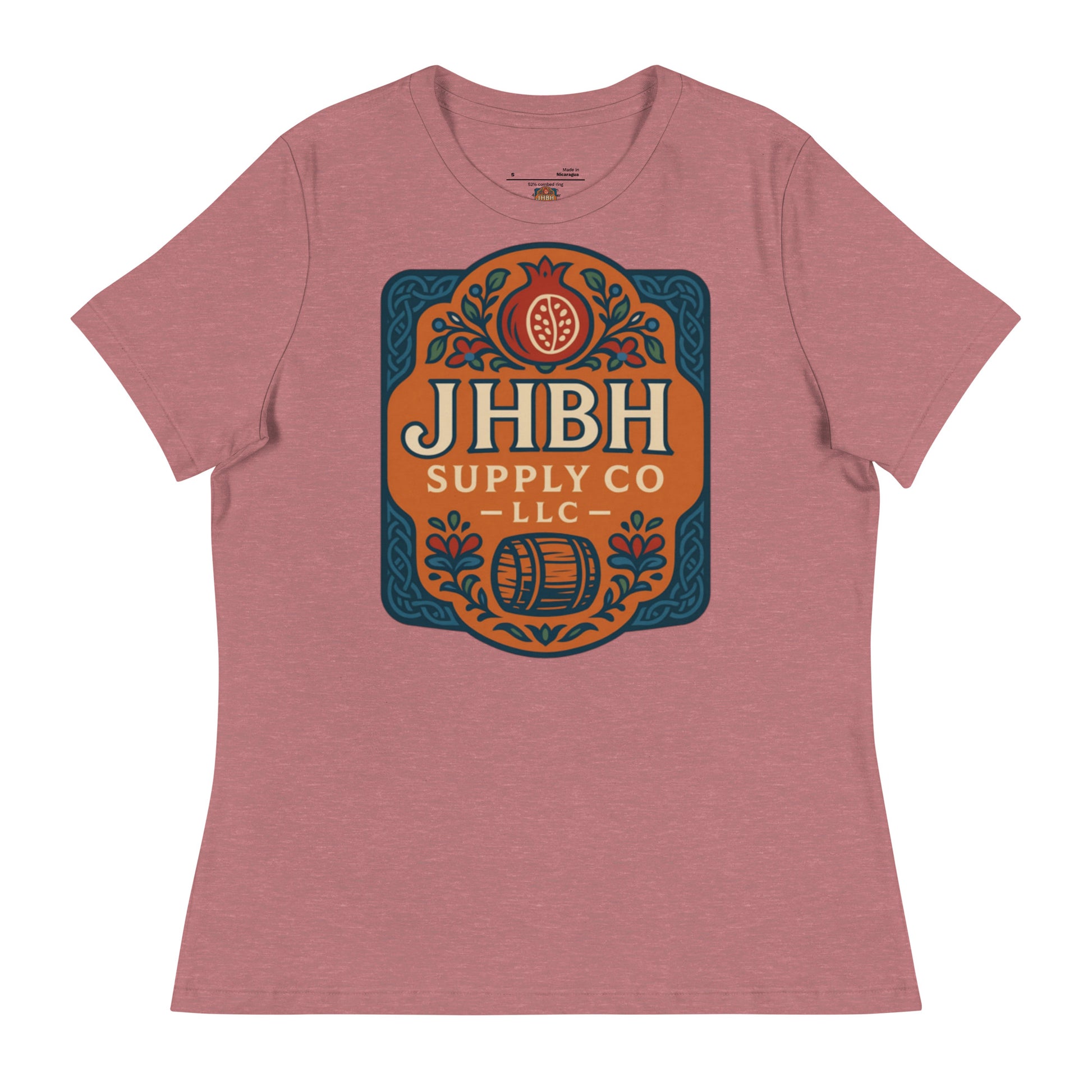 JHBH women's relaxed tee heather mauve front