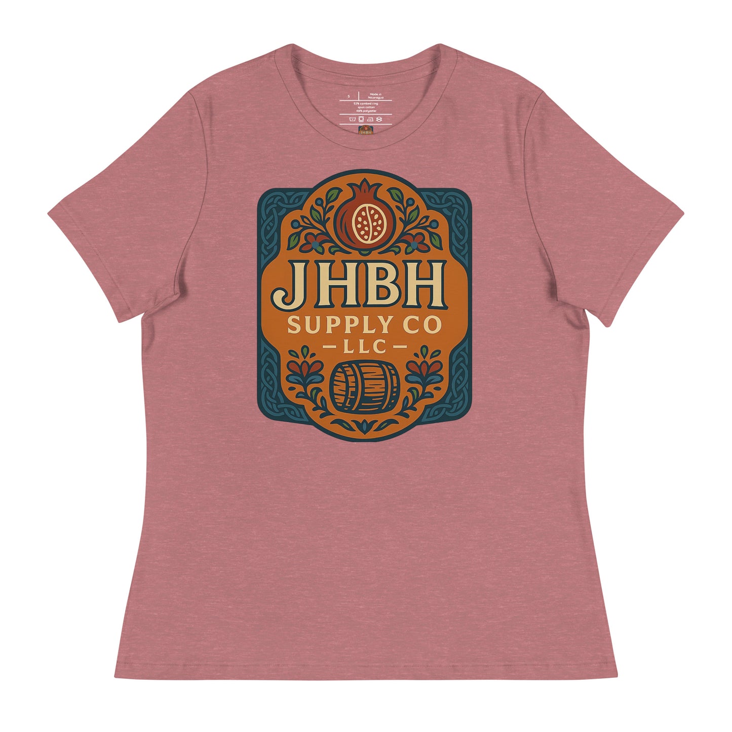 JHBH women's relaxed tee heather mauve front