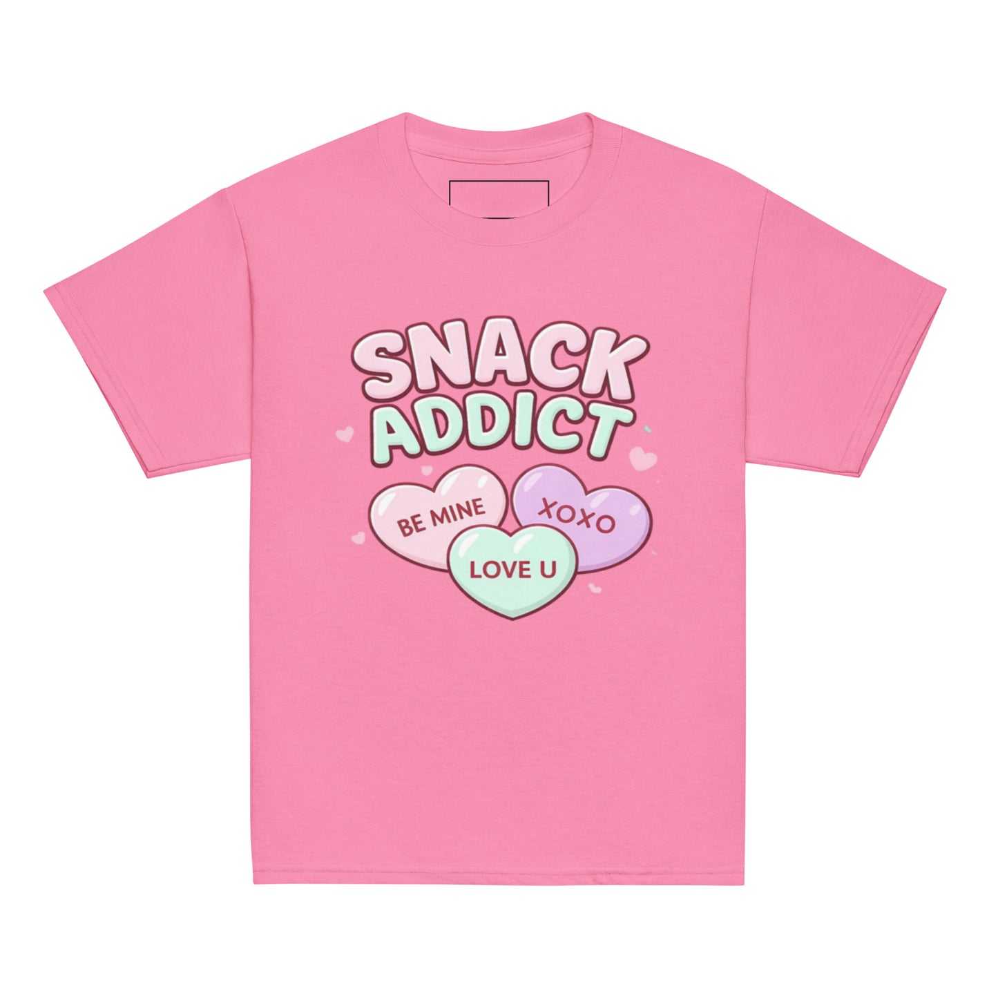 Valentine Snack Addict youth tee azalea