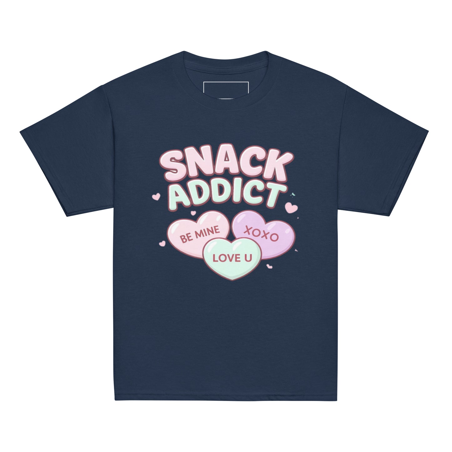 Valentine Snack Addict youth tee navy
