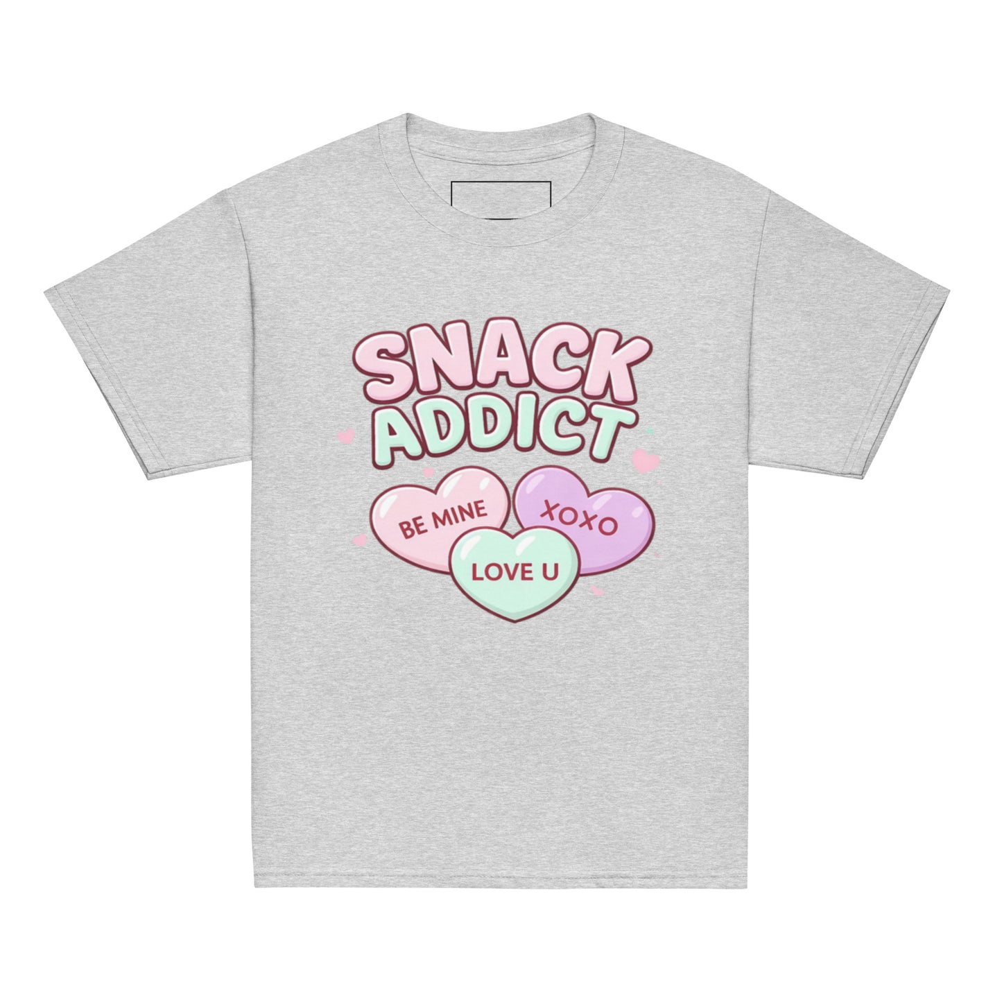 Valentine Snack Addict youth tee sport grey