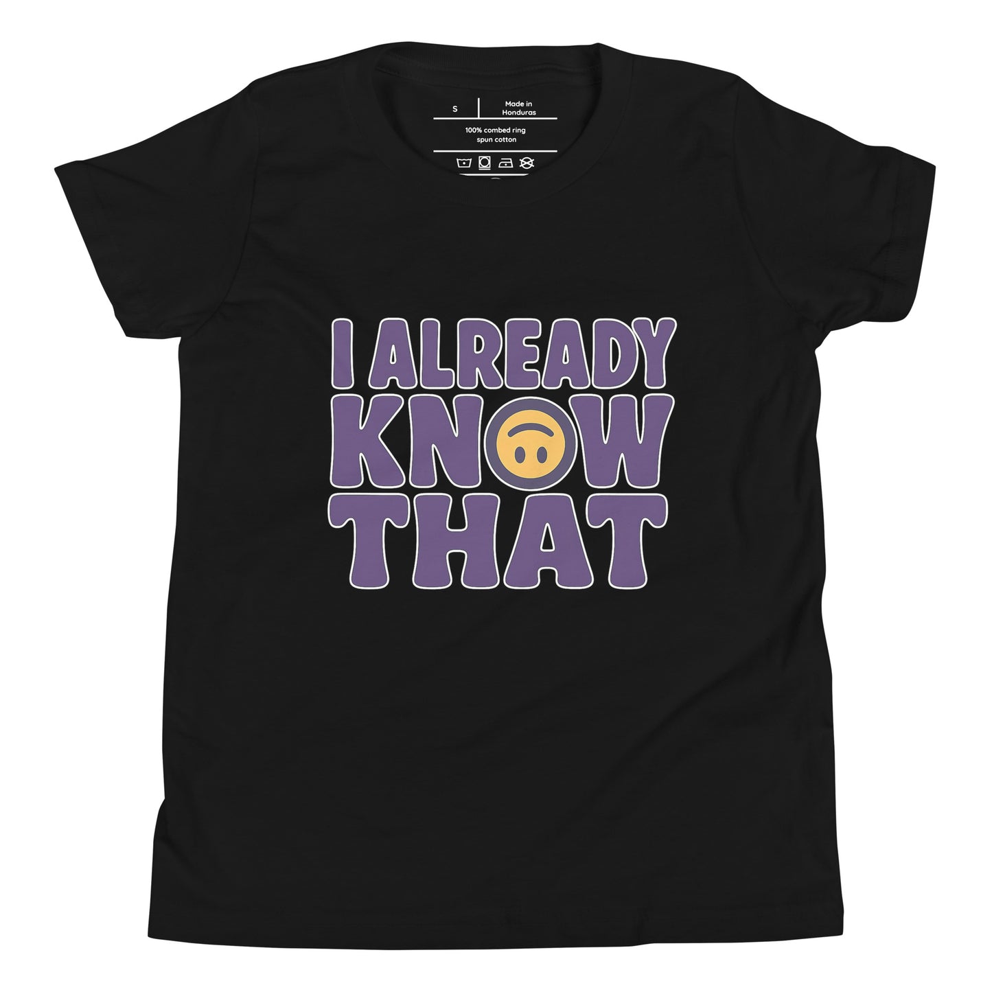 I Already Know That youth tee black